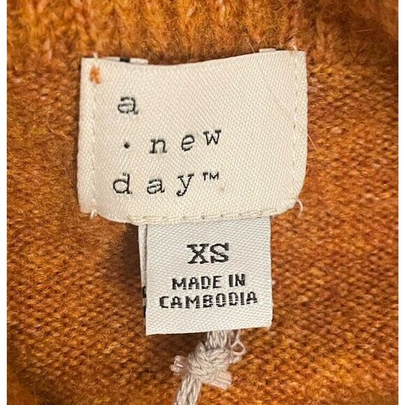 A New Day Womens Turtle Neck Tunic Sweater Size XS Knit Burnt Orange NWT - Picture 5 of 7